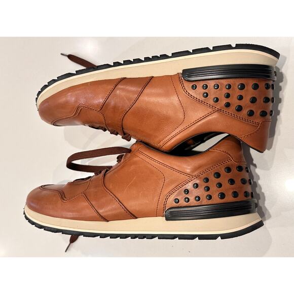 TODS Men's Brown All Dots Spoiler Matt Sneakers 11  us12.5 - Picture 2 of 10